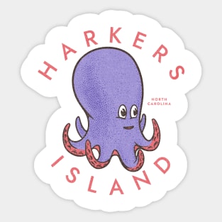 Harkers Island, NC Summertime Vacationing Octopus Sticker